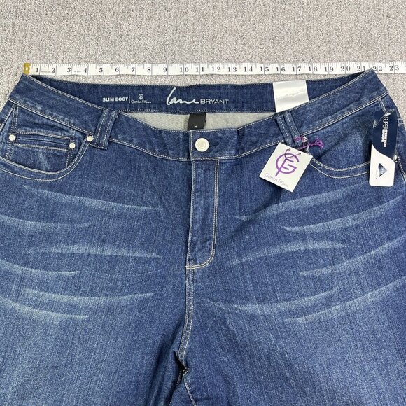 Lane Bryant Jeans Womens 26 Slim Boot Cut Genius Fit Dark Wash Stretch - Picture 9 of 16